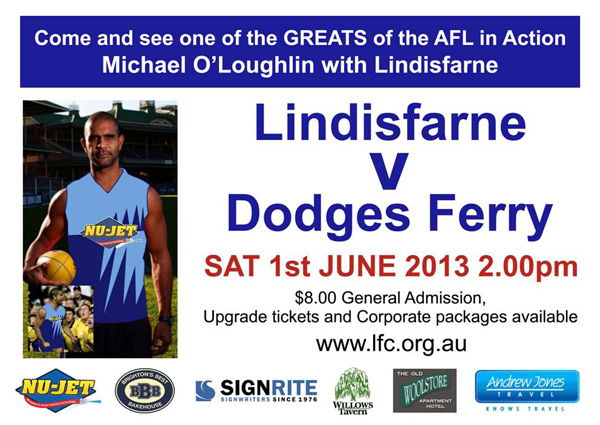Michael O'Loughlin plays for Lindisfarne